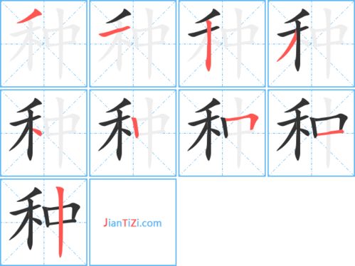 种字的笔顺笔画，种字的笔顺怎么写字
