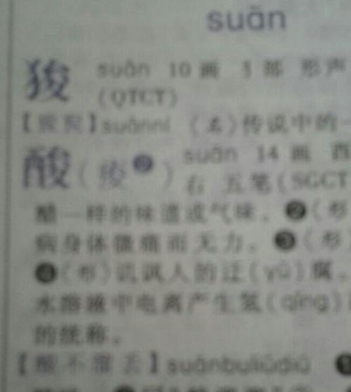 酸字怎么组词