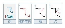 飞的笔顺怎么写?