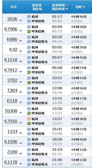 临河到呼和浩特火车时刻表几个小时，临河到呼和浩特的火车几点