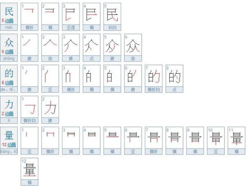 量字的笔画顺序