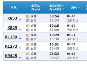 万源到成都火车时刻表今天，万源到成都东火车时刻表查询