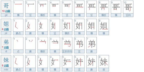 姐的笔顺笔画怎么写