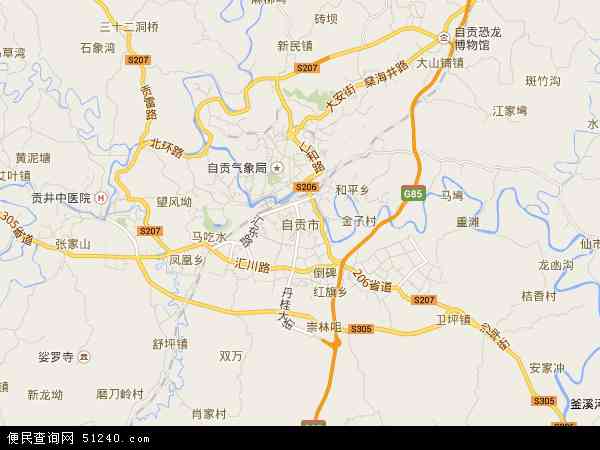大足到自贡自驾地图