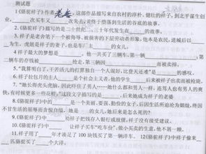 骆驼祥子每章的问题及答案分别是?