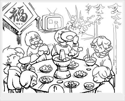 过年的简笔画 手绘，过年的简笔画兔年