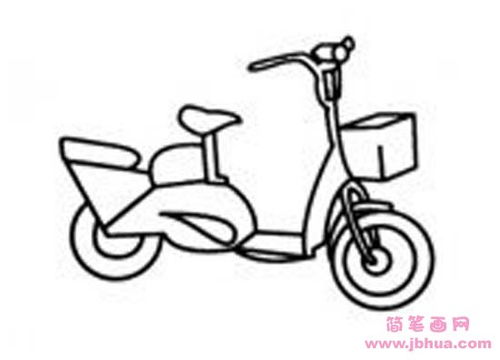 电瓶车简笔画图片，电瓶车简笔画有人