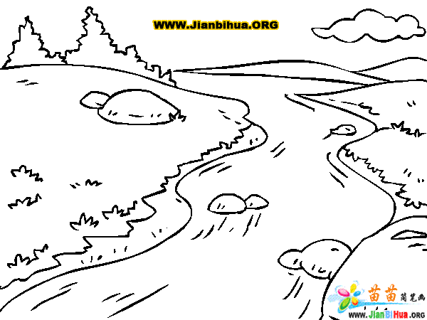 秋天的风景图画简笔画