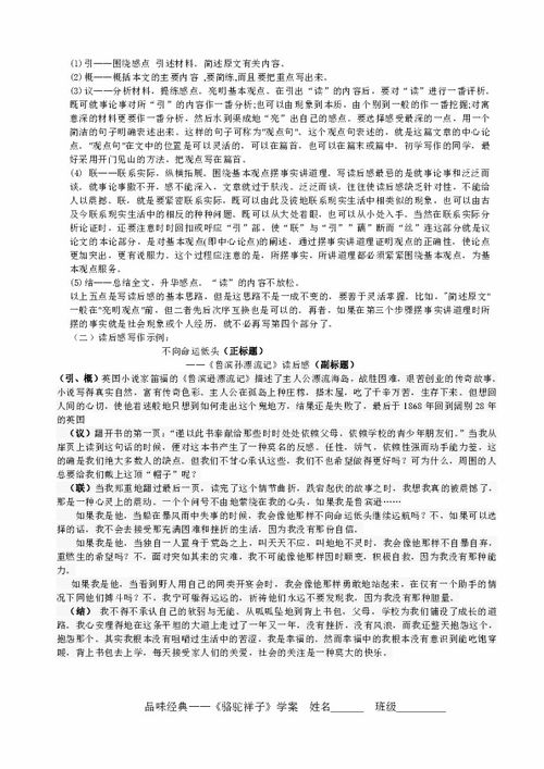 骆驼祥子好句批注