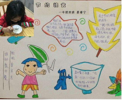文明餐桌节约粮食手抄报图片，节约粮食手抄报图片黑白
