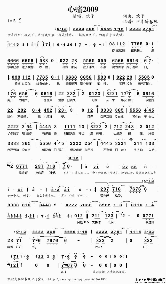 《心痛20009》歌词