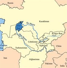 阿姆河地图，阿姆河和锡尔河注入