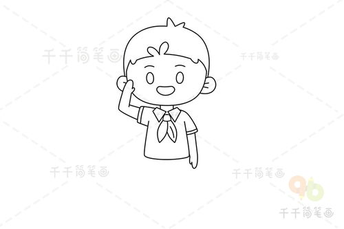 敬礼人物简笔画侧面，敬礼人物简笔画 小朋友