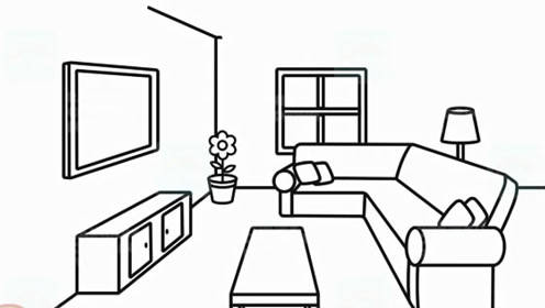 客厅简笔画图片大全，客厅简笔画简单