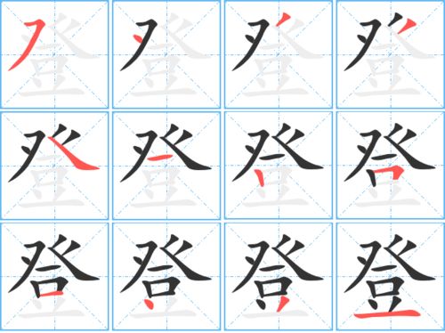登的笔顺