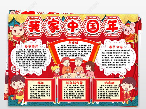 中国年手抄报内容50字，中国年手抄报兔年