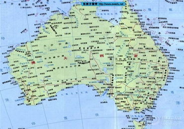 澳洲地图中文，澳洲地图中文版可放大