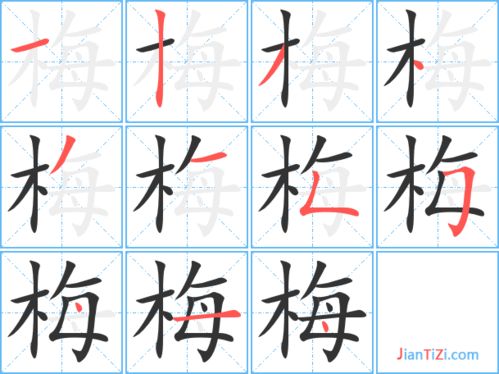 美笔顺笔画顺序表怎么写，梅笔顺是什么