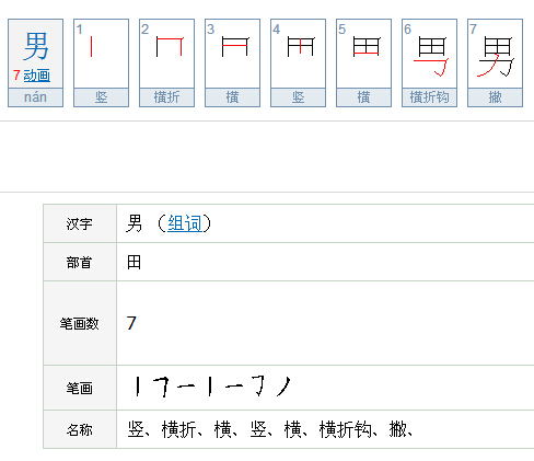 男字几画