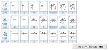 杨字一共多少笔画?