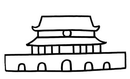 儿童简笔画天安城门 简单，一二三年级简笔画