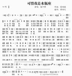 可惜我是水瓶座的歌词是啥啊?