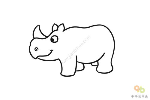 犀牛简笔画图片大全，犀牛简笔画图片大全可爱图片