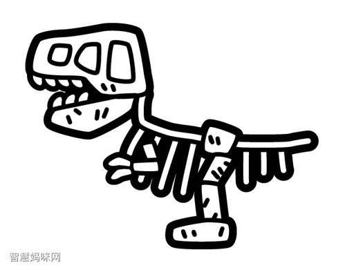 恐龙化石简笔画 骨头，恐龙化石简笔画简单
