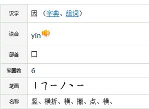 因为的因笔顺