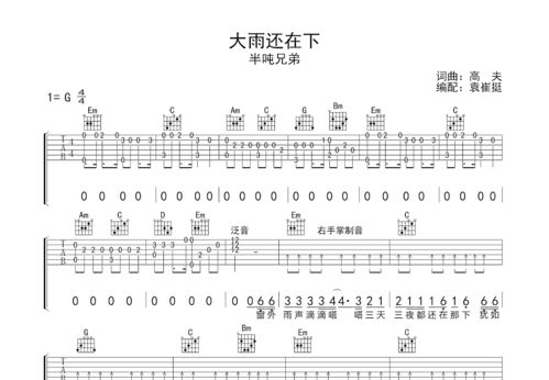 大雨还在下吉他谱c调，大雨还在下吉他谱教学