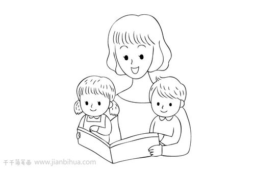 母亲的简笔画怎么画