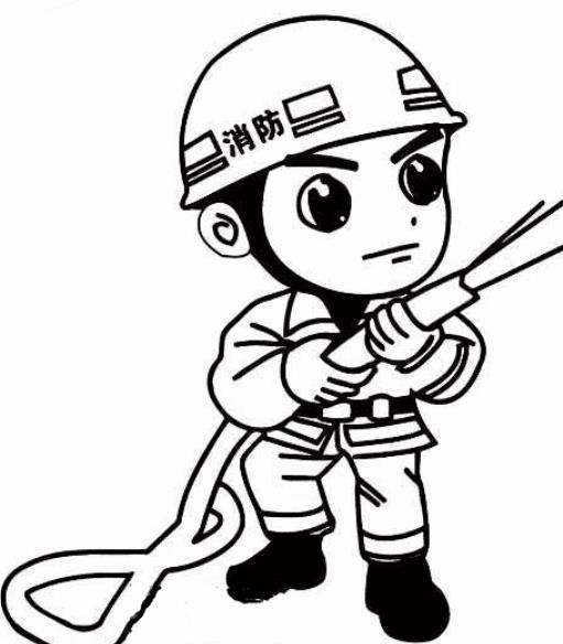 消防车简笔画 儿童画幼儿园，消防员简笔画 儿童画