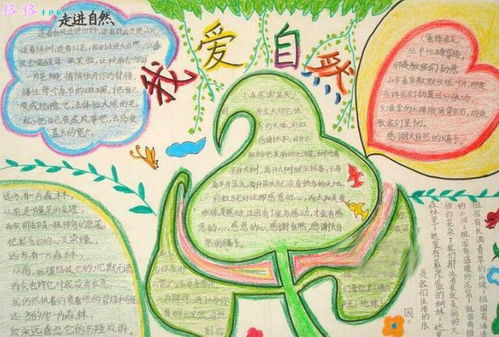 大自然手抄报图片，亲近大自然手抄报