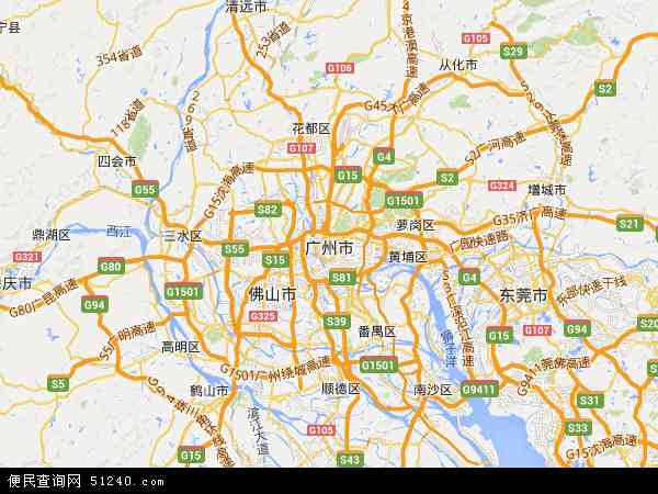 广州市地图显示各个区