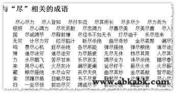 尽的成语有哪些成语，力的成语