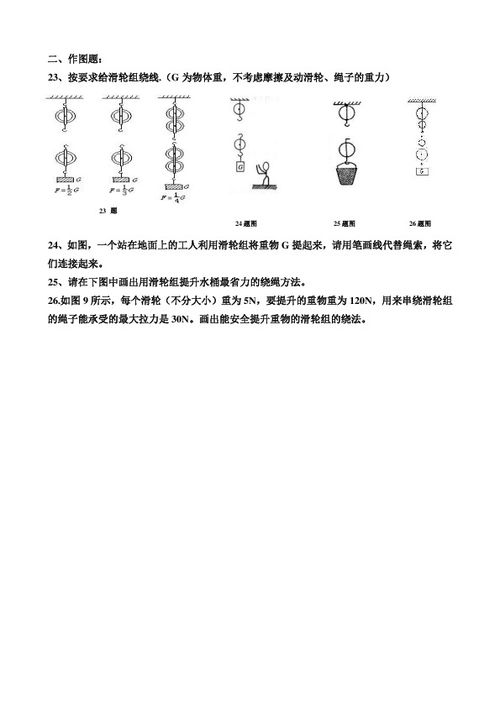 液体压强、滑轮组、摩擦力练习题