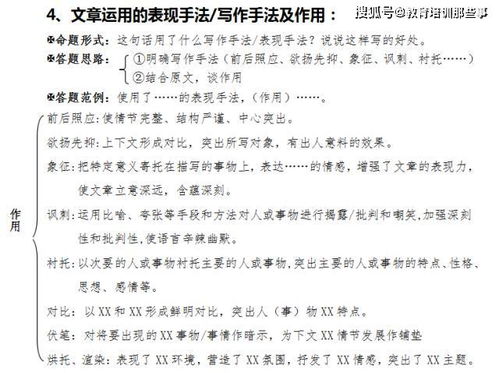 初中语文阅读理解答题技巧及公式