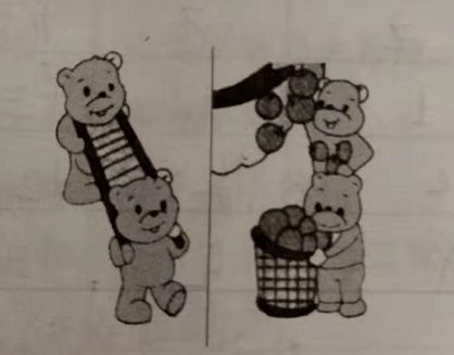 摘苹果看图写话一年级50字，小猴子摘苹果看图写话