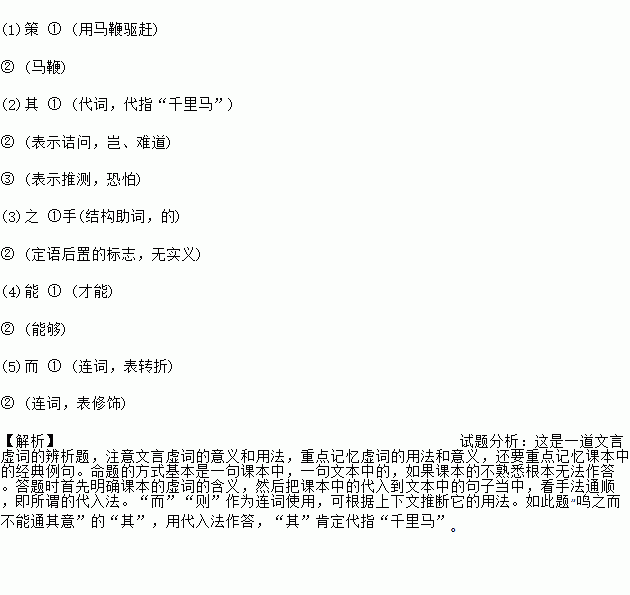 马说中策之不以其道中以其道的意思 策之不以其道释义