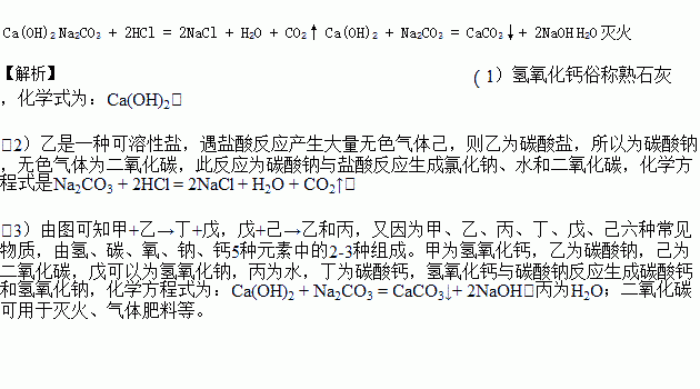 生石灰熟石灰化学式，熟石灰化学式及俗称