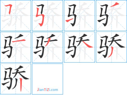 骄的笔顺怎么写