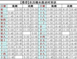 潮汐时间表怎么看，潮汐时间表营口