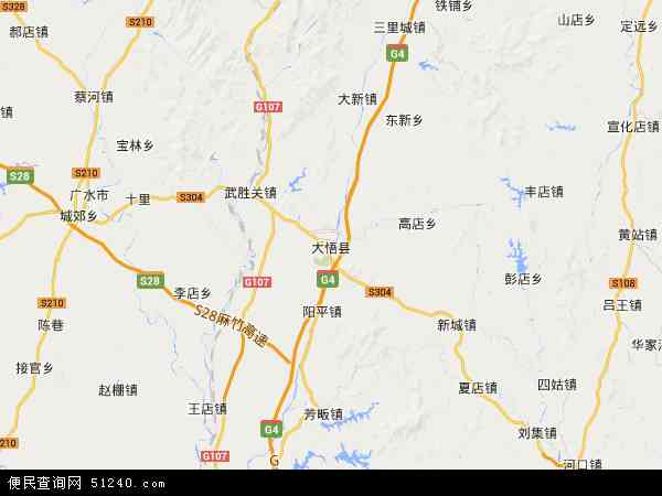 孝感市大悟县地图，大悟县地图 行政区划
