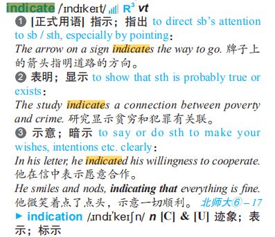 indicates翻译，indicate速记