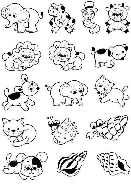 简笔画小动物简单呆萌，可爱简笔画小动物