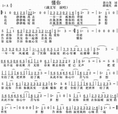 懂你简谱教唱视频，懂你简谱 满文军
