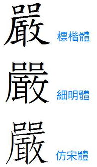 严的繁体字
