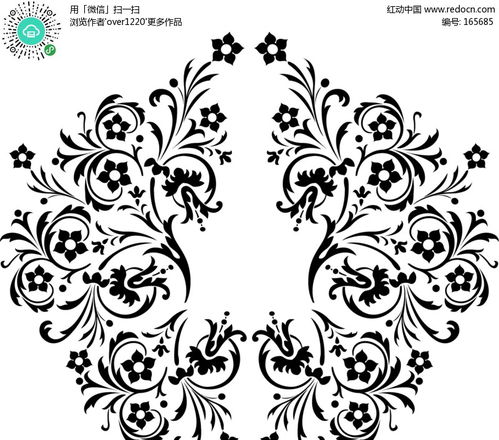 黑白花纹素材图，黑白花纹图案