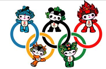 奥运五环的颜色是什么?北京奥运福娃的名字及颜色分别是什么??