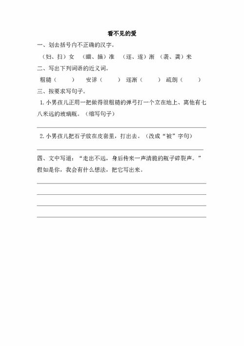 看不见的爱 阅读答案